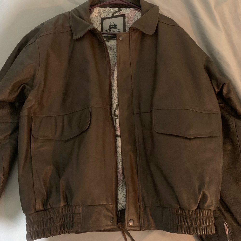 Burks Bay leather bomber jacket